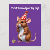 Vœux d'anniversaire tardifs avec un rat mignon