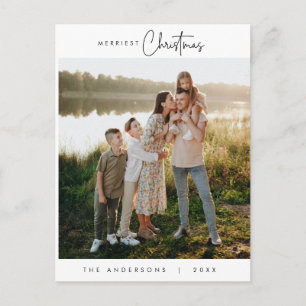 Carte Postale Vœux de bonheur Joyeux Noël Photo de famille