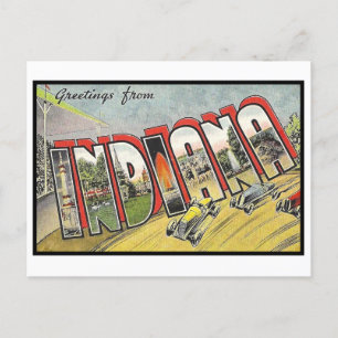 Carte Postale Voeux de l'Indiana Vintage Postcard