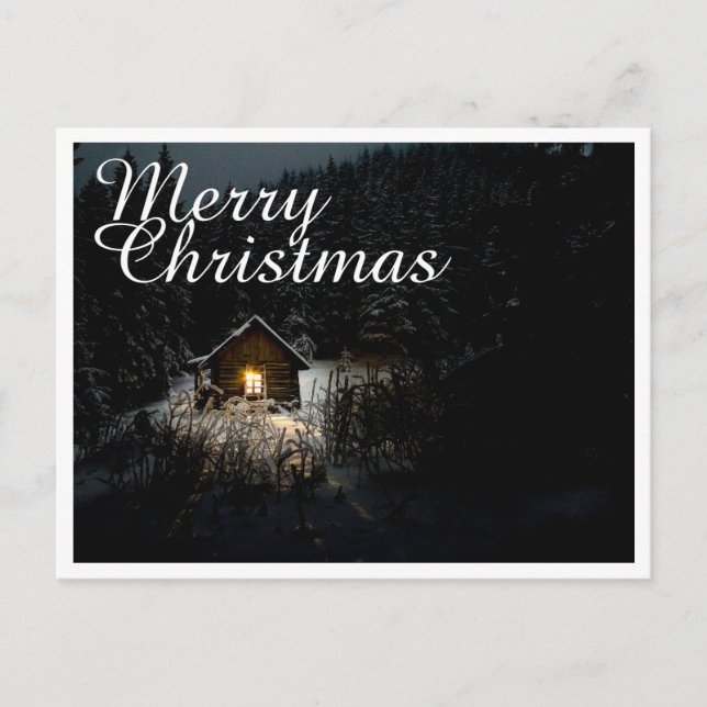 Carte Postale Vœux de Noël avec Maison de Sorcière (Devant)
