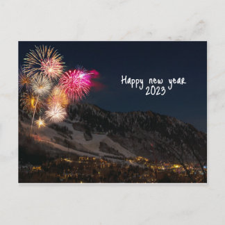 Carte Postale voeux de nouvelle année heureux