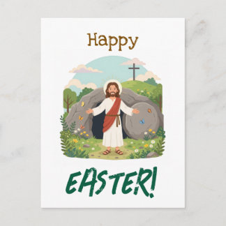 Carte Postale Vœux de Pâques Joyeuse Saison Vendredi Saint