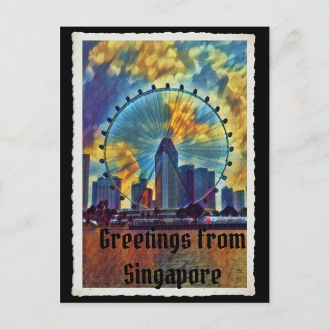 Carte Postale Voeux de Singapour (Devant)