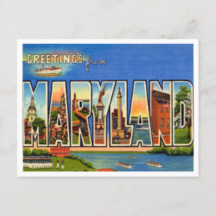Carte Postale Voeux de Vintage voyage du Maryland