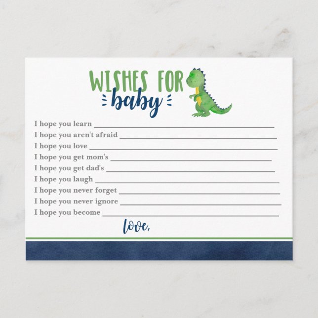 Carte Postale Voeux dinosaures pour bébé (Devant)