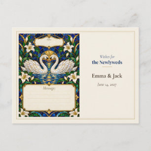 Carte Postale Vœux du livre d'or de mariage de cygnes