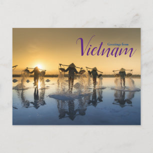 Carte Postale Voeux du Vietnam Postcard