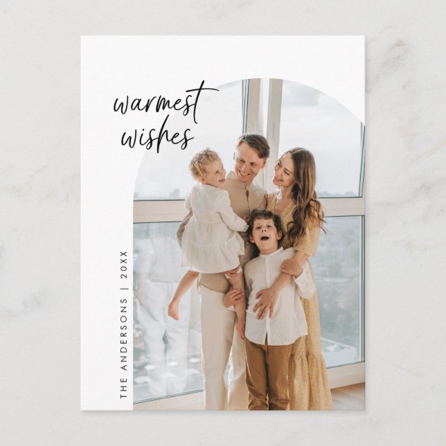 Carte Postale Voeux Les Plus Chauds, Photo De Famille, Cadre En  (Devant)