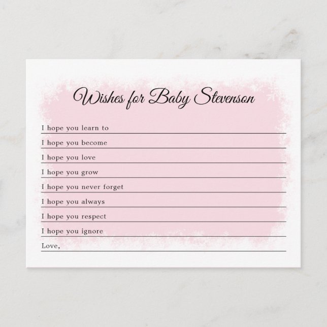 Carte Postale Voeux pour bébé, Baby shower d'hiver, toute couleu (Devant)