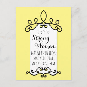 Carte Postale Voici le cadre Jaune Motivationnel des Femmes Fort