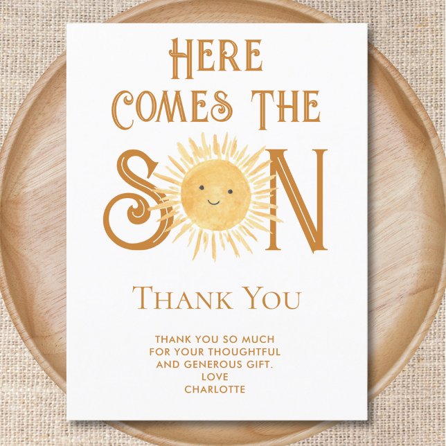 Carte Postale Voici Le Fils Baby shower Merci (Créateur téléchargé)