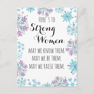 Carte Postale Voici les femmes fortes Flocons de neige Motivatio