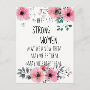 Carte Postale Voici pour les femmes fortes aquarelle Floral