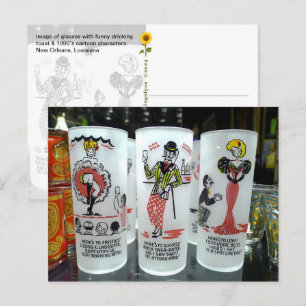 Carte Postale "Voici pour..." Vintage Glassware, New Orleans, LA