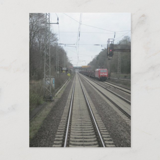 Carte Postale Voie ferrée avec train (Devant)