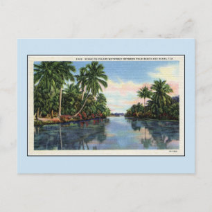 Carte Postale Voie navigable vintage entre Miami et Palm Beach