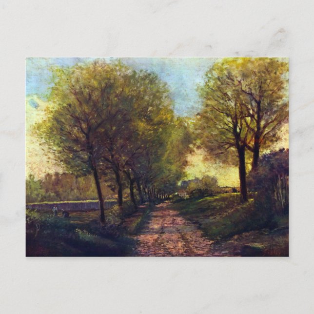 Carte Postale Voie près d'une petite ville par Alfred Sisley (Devant)