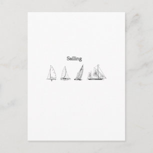 Carte Postale Voile - Logo Quatre Voiliers