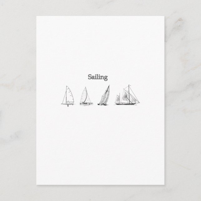 Carte Postale Voile - Logo Quatre Voiliers (Devant)
