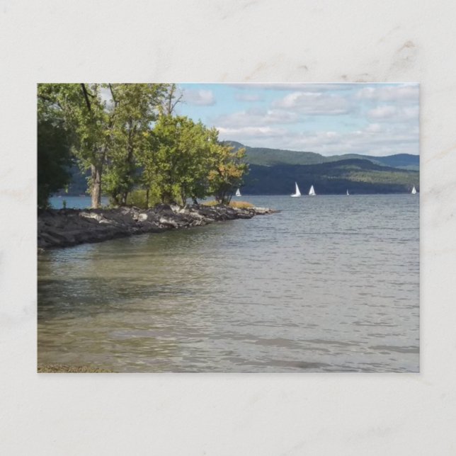 Carte Postale Voile sur le lac Champlain (Devant)