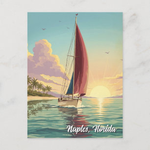 Carte Postale Voilier à Naples Floride Voyage
