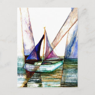 Carte Postale Voilier Abstrait - CricketDiane Ocean Art