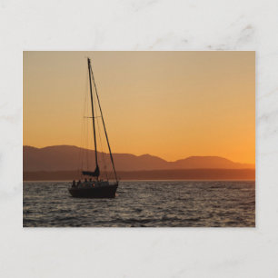 Carte Postale Voilier au coucher du soleil sur le Puget Sound