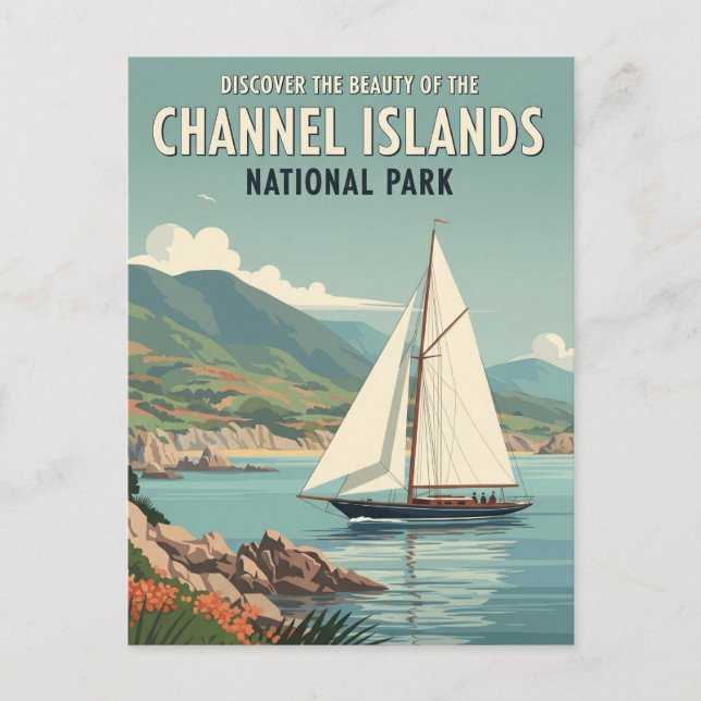 Carte Postale Voilier dans le parc national des Channel Islands (Devant)