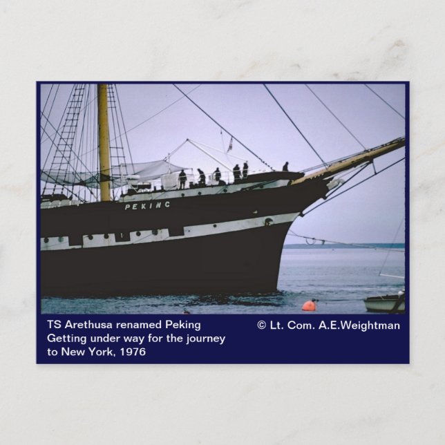 Carte Postale Voilier Pékin, anciennement TS Arethusa (Devant)