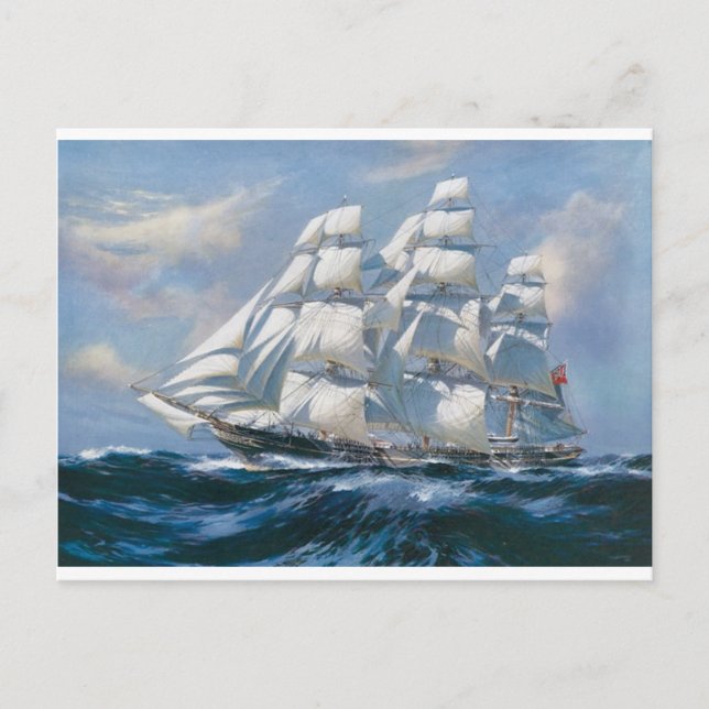 Carte Postale Voilier vintage (Devant)