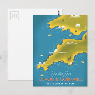 Carte Postale Voir l'affiche de voyage Sun - Devon & Cornwall.