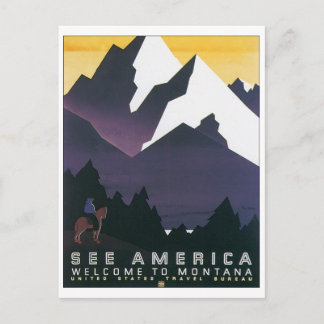 Carte Postale Voir l'Amérique Bienvenue au Montana