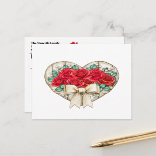 Carte Postale Voir retour - Coeur Rose