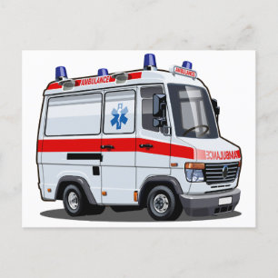 Carte Postale Voiture Ambulance Carton
