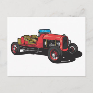 Carte Postale Voiture ancienne (rouge)
