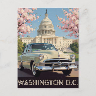 Carte Postale 🏛️ Voiture Argentée Classique Capitole Voyage Was