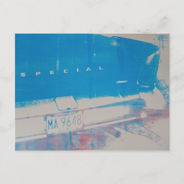 Carte Postale Voiture bleue (Devant)