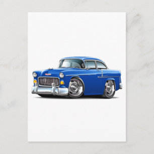 Carte Postale Voiture Bleue Chevy Belair 1955
