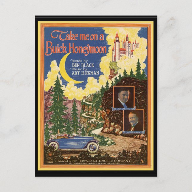 Carte Postale Voiture Buick vintage (Devant)