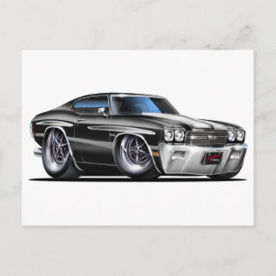 Carte Postale Voiture Chevelle noir-blanc 1970