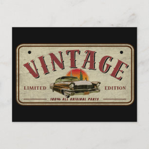 Carte Postale Voiture Classique Vintage Édition Limitée Pièces D