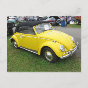 Carte Postale Voiture compacte jaune