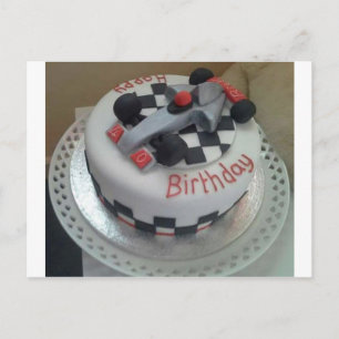 Carte Postale voiture de course d'anniversaire heureuse