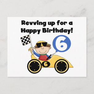 Carte Postale Voiture de course Jaune 6e Chemises et cadeaux d'a