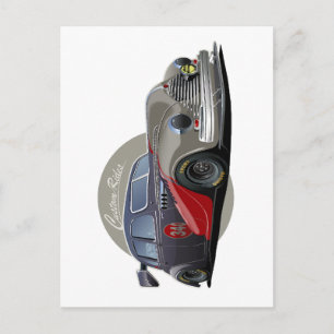 Carte Postale Voiture de course retro sci-fi personnalisée