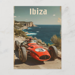 Carte Postale Voiture de course vintage à Ibiza
