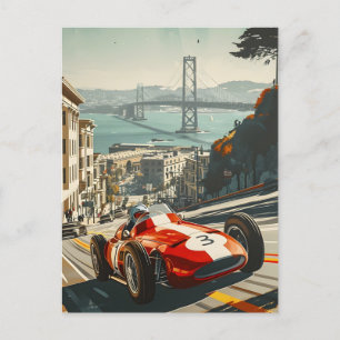 Carte Postale Voiture de course vintage à San Francisco