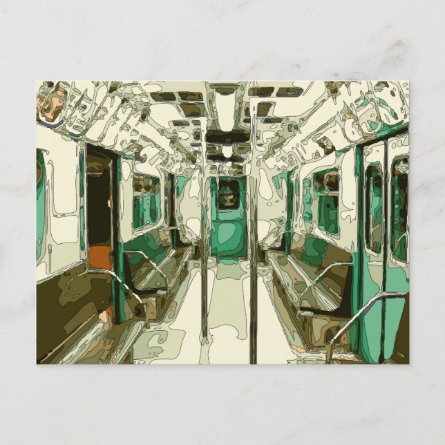 Carte Postale Voiture de métro dans le métal (Devant)