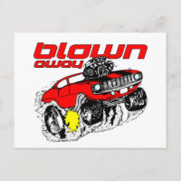 Voiture de muscle de bande dessinée soufflée