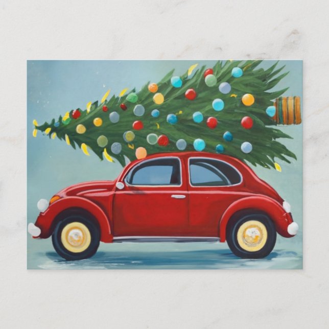 Carte Postale Voiture de Noël (Devant)